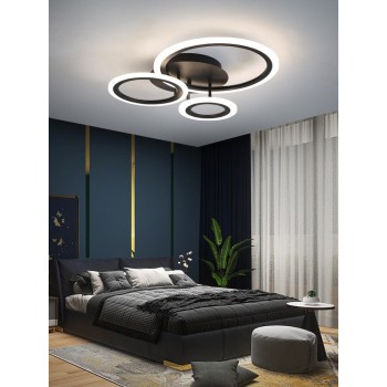Lustra LED dormitor cu telecomanda 3 cercuri 2900 lm 74w
