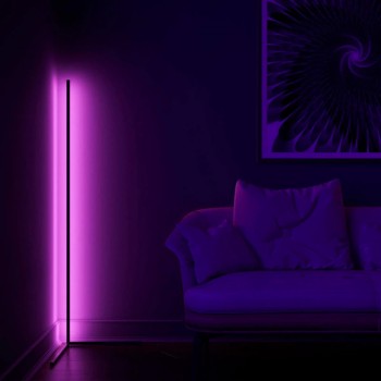 Lampadar LED RGB colt cu activare sonora 150 cm