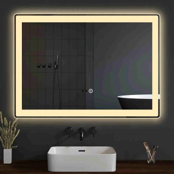 Oglinda baie cu LED inclusiv backlight și dezaburire cu buton touch 700x500mm