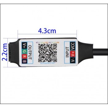 Controler banda led RGB Bluetooth 5v 12v 24v aplicatie telefon culoare neagra