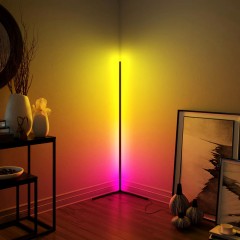 Lampadar LED RGB de colt 19w 142 cm telecomanda RF alb