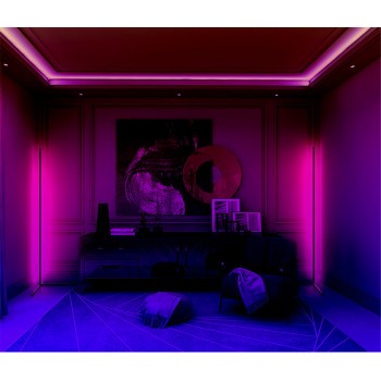 Lampadar LED RGB living 19w 142 cm negru
