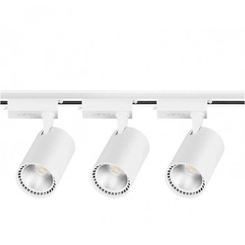 Set trei proiectoare LED sina albe 40w 10800 lm alb natural cu sina 2m