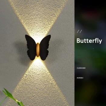 Aplica exterior fluture negru 6w lumina alb cald