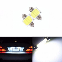 LED COB auto 31 mm lumina alba set 2 bucati
