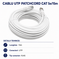 Cablu cat 5e UTP Patchcord 15m RJ45 tata internet
