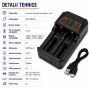 Incarcator acumulatori 18650 Li-ion 2 sloturi USB-C