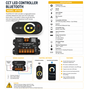 Controler banda led CCT 5-24V 20A Bluetooth BT102