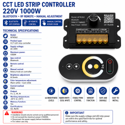 Controler banda led 220v CCT 1000W Bluetooth RF HPW262