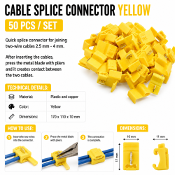 Conector rapid cu Infiletare galben 50 buc 2.5-4mm