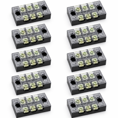 Regleta electrica 3 poli 25A 600V, cu capac, TB-2503, set 10 bucati
