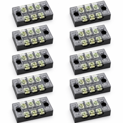 Regleta electrica 3 poli 25A 600V, cu capac, TB-2503, set 10 bucati
