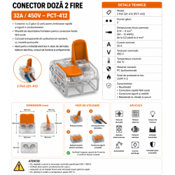 Conector Doza 2 Fire PCT-412 32A Set 20 Buc