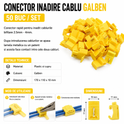Conector rapid cu Infiletare galben 50 buc 2.5-4mm