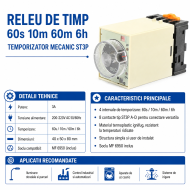 Releu de timp 60s 10m 60m 6h temporizator mecanic ST3P