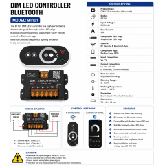 Controler banda led monocolors DIM 5-24V 30A Bluetooth BT101