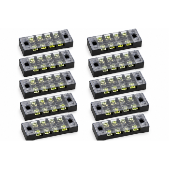 Regleta electrica 5 poli 25A 600V, cu capac, TB-2505, set 10 bucati