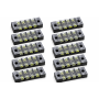 Regleta electrica 5 poli 25A 600V, cu capac, TB-2505, set 10 bucati