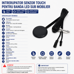 Intrerupator Senzor Touch banda LED mobilier 47mm
