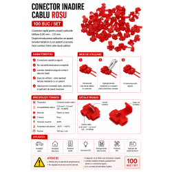 Conector Inadire Cablu rosu 100 buc 0.35-2.5mm