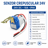 Senzor crepuscular 24v 10A IP44 30-150 Lux