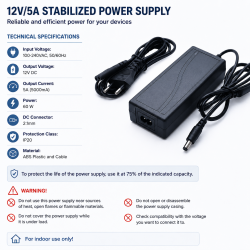 Alimentator 12v 5a stabilizat 60W DC 2.1mm IP20