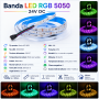 Banda Led RGB 24V 60 LED/m 5050 IP65 5m exterior