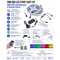 Kit banda led rgb 10m 5050 IP65 Bluetooth telecomanda