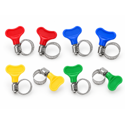 Coliere inox furtun set 8 bucati, strangere rapida tip fluture, 16-25mm