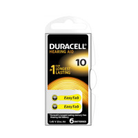 Baterii aparat auditiv 10 Duracell zinc air 1.45V set 6 bucati