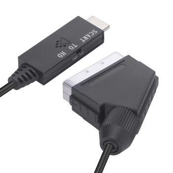 Cablu HDMI tata-SCART tata 1m si cablu USB de alimentare