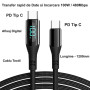 Cablu PD 100W tip C cu afisaj digital 1.2m transfer 480Mbps