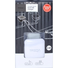 Incarcator retea 2xUSB 2.4A TREQA – incarcare rapida