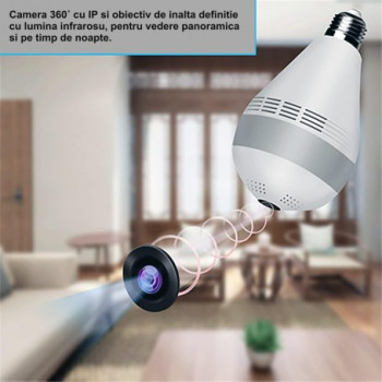 Camera de supraveghere 360˚ tip bec cu IP Wireless full HD V380