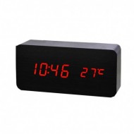 Ceas din lemn – LED rosu si afisaj multifunctional elegant