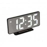 Ceas de camera – LED alb, alarma si afisaj tip oglinda