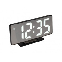 Ceas de camera – LED alb, alarma si afisaj tip oglinda