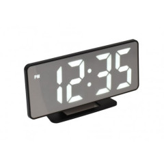 Ceas de camera – LED alb, alarma si afisaj tip oglinda