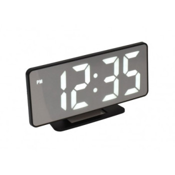 Ceas de camera – LED alb, alarma si afisaj tip oglinda