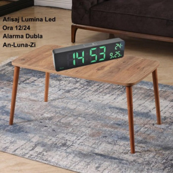 Ceas masa – Afisaj LED verde, control vocal si lumina tactila