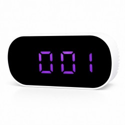 Ceas LED mov oval oglinda doua nivele de intensitate lumina
