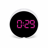 Ceas de camera cu termometru, afisaj LED mov, 2 niveluri lumina