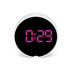 Ceas de camera cu termometru, afisaj LED mov, 2 niveluri lumina