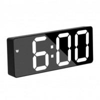 Ceas de camera LED alb, oglinda, termometru si alarma