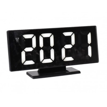 Ceas digital de camera – Oglinda LED alba si alarma dubla