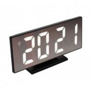 Ceas digital de camera – Oglinda LED alba si alarma dubla