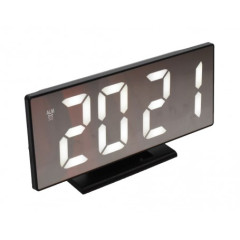 Ceas digital de camera – Oglinda LED alba si alarma dubla