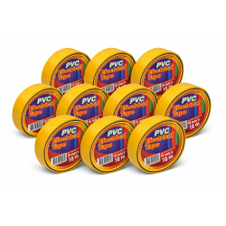 Banda Izoliera Colorata Galbena 19mm x 10m Set 10 buc