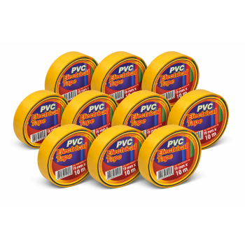 Banda Izoliera Colorata Galbena 19mm x 10m Set 10 buc