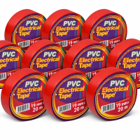 Banda Izolatoare Cabluri Electrice Rosie 19mm x 20m Set 10